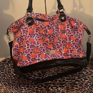 “Betsy Johnson” Cheetah and Strawberries duffel bag